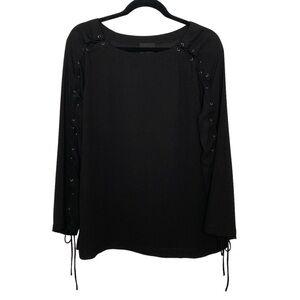 Greylin Black Semi-Sheer Long Sleeves w/Lacing Sz M